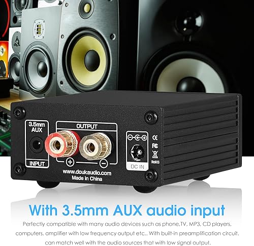 Miniatura 4 de Nobsound Mini amplificador de subwoofer de 100 W con paquete de fuente de alimentación DC 19V 4.74A, amplificador digital con adaptador para