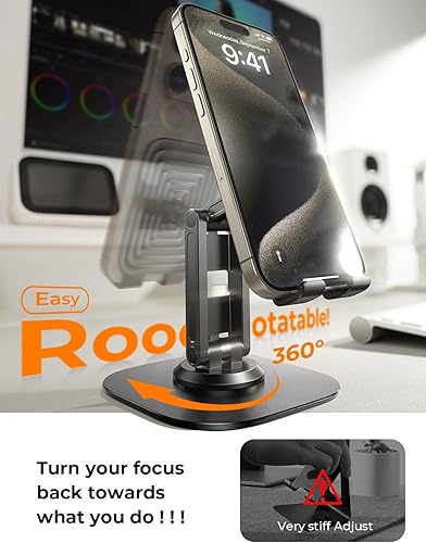 Miniatura 4 de LISEN Soporte de teléfono celular para escritorio (paquete de 2) para iPhone - Soporte plegable para iPhone Soporte Kindle para iPhone 15 Pro Max,