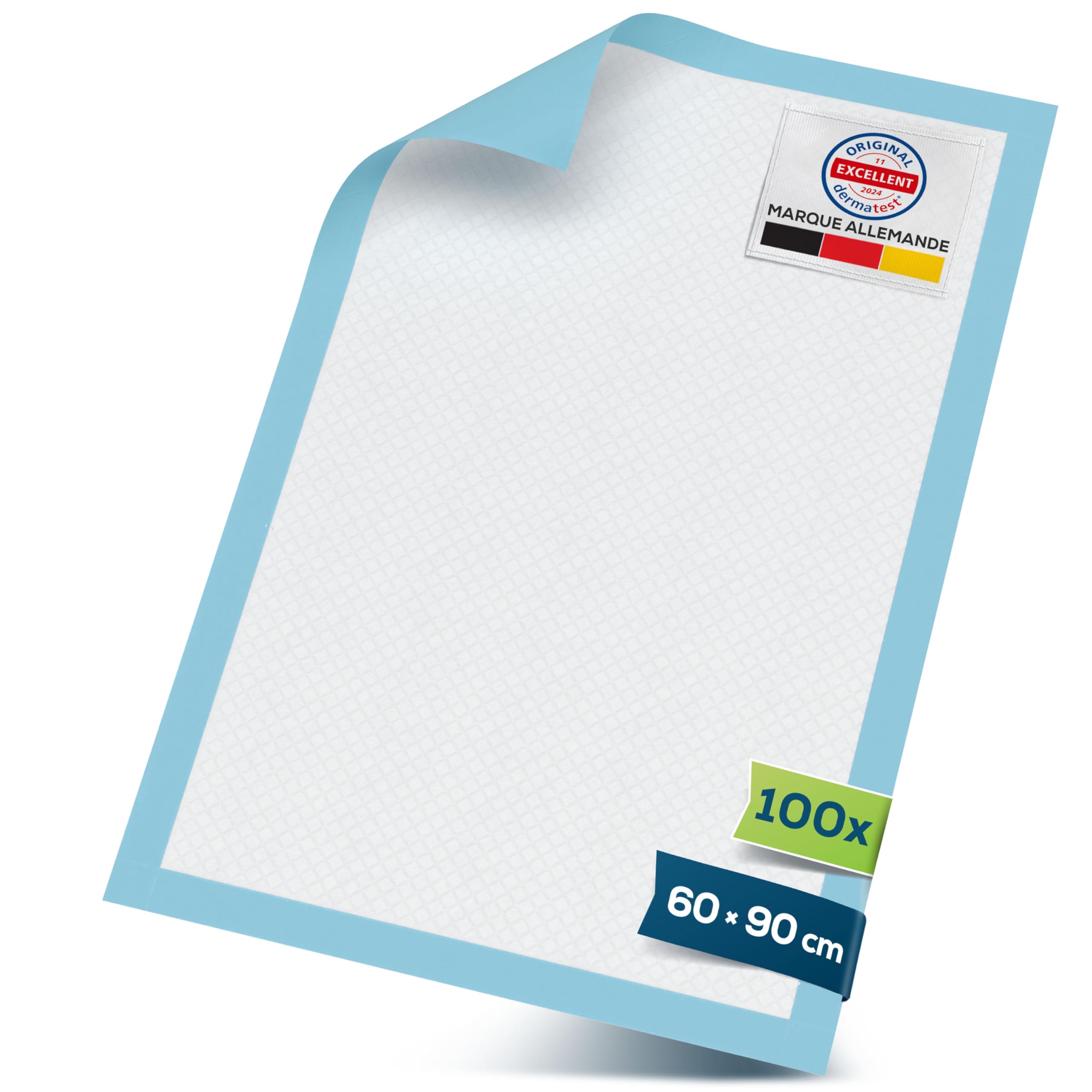 Sensalou Alèses Jetables 60x90 cm – 100 Pièces – Alèses Médicales Absorbantes et Imperméables pour Incontinence, Bébé, Personnes Âgées, Animaux, Soins, Lit, Protection Journalière, Hôpital, Hygiène