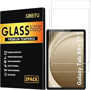 SIBEITU 2 Pack Screen Protector for Samsung Galaxy Tab A9 Plus 11 Inch 2023, HD 9H Hardness Tempered Glass Film for Galaxy Tab A9+ 5G (SM-X210/X216/X218), Anit Scratch & Case Friendly