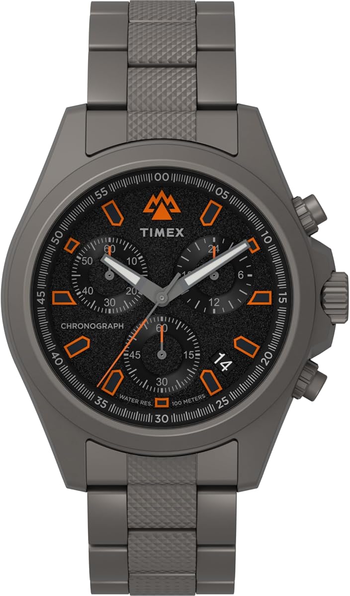 Reloj Timex Expedition North Field para hombre de 43 mm - Brazalete de titanio, esfera negra, caja de titanio