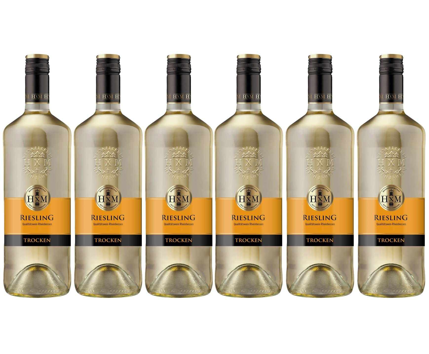 HXM - Weisswein Riesling Trocken Qualitätswein Rheinhessen (6 x 1 l)
