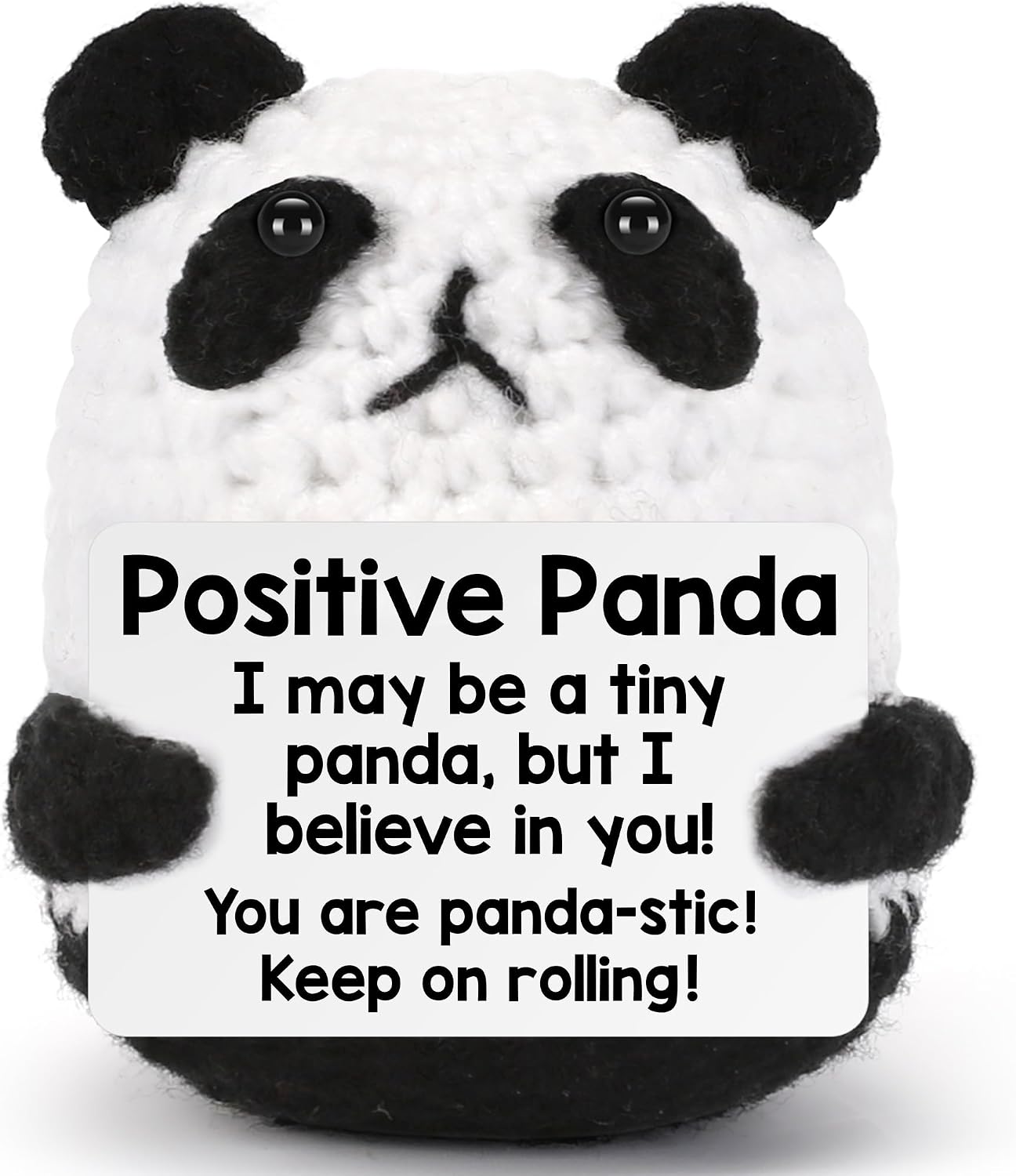 Positive Crochet Animals Panda Christmas Birthday Gifts for Women Men Teens