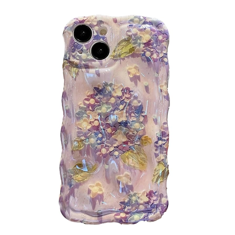 Society6 iPhone4/4S,5用 neon purple blue and pink flowers EvoArt - Apple iPhone 13 Pro Case MagSafe Compatible