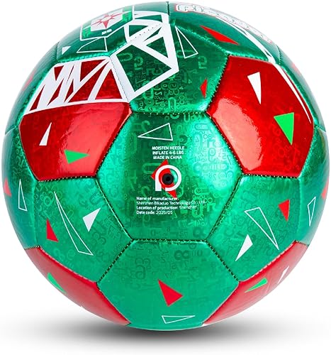 Miniatura 2 de PP PICADOR Balones de fútbol tamaño 4, pelota de fútbol de cuero láser para entrenamiento deportivo y juego de partidos, juego de bolas de fútbol
