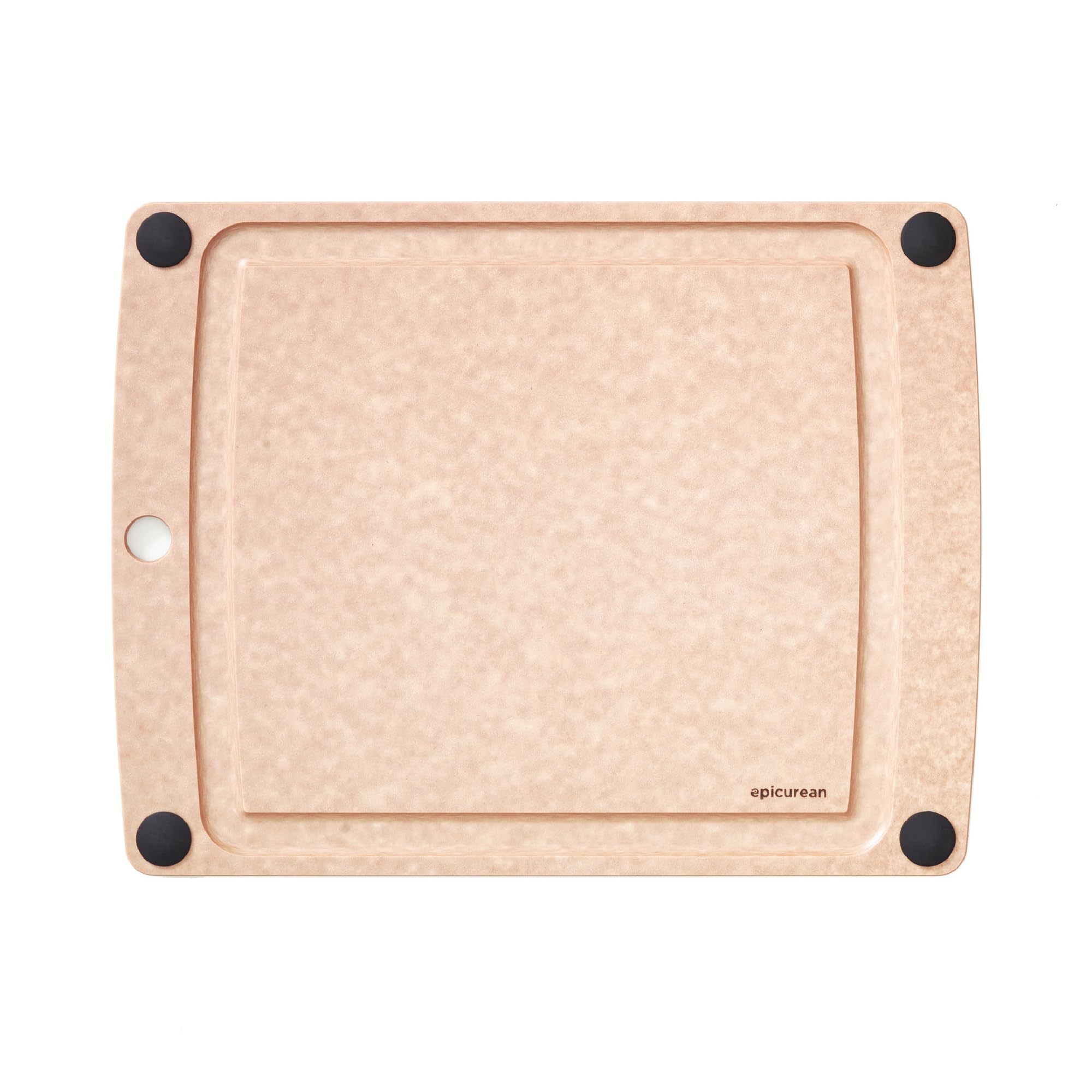 Epicurean All-In-One Cutting Board with Non-Slip Feet and Juice Groove, 14.5" × 11.25", Natural/Black