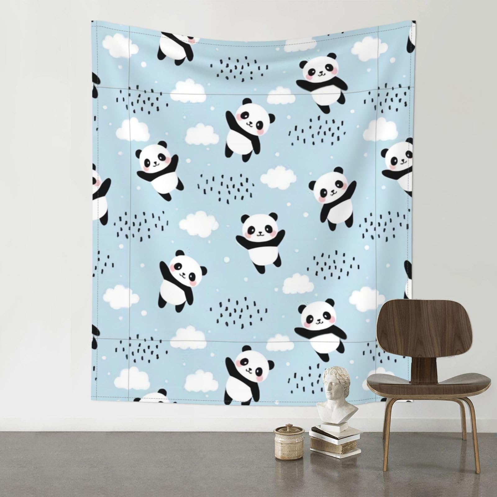 YYHHAOFA Panda cloud Prints 60x51in Wall Tapestry – Durable Polyester Throw for Dorm, Beach, & Home Decor