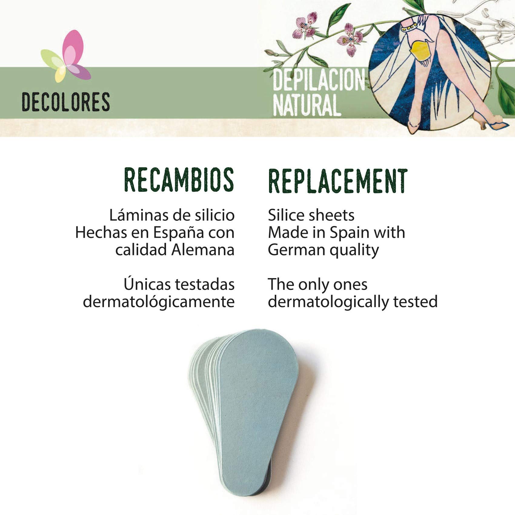 Guante Depilatorio Corporal y Facial - 10 Láminas Corporales + 7 Faciales - Vegano - Azul