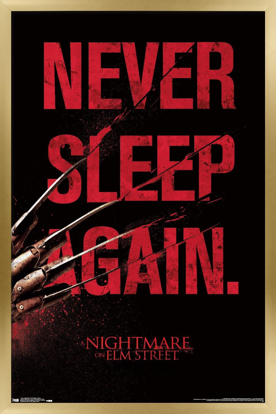 Trends International A Nightmare on Elm Street - Sleep Wall Poster, 22.375" x 34", Gold Framed Version