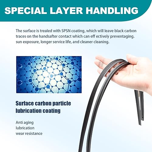 Miniatura 6 de 4 piezas de repuesto para limpiaparabrisas de automóvil, tiras de silicona sin marco para ventana, sin marco, tira de silicona de 26 pulgadas,