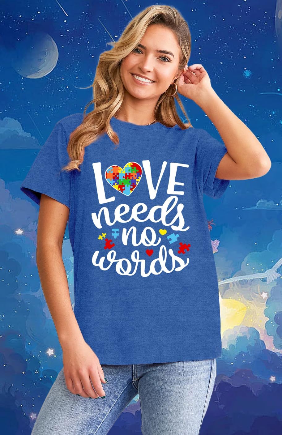 LBP Autism Awareness Shirt for Women Mental Health T-Shirt Be Kind Autism Tee Inspirational Tops - Image 2