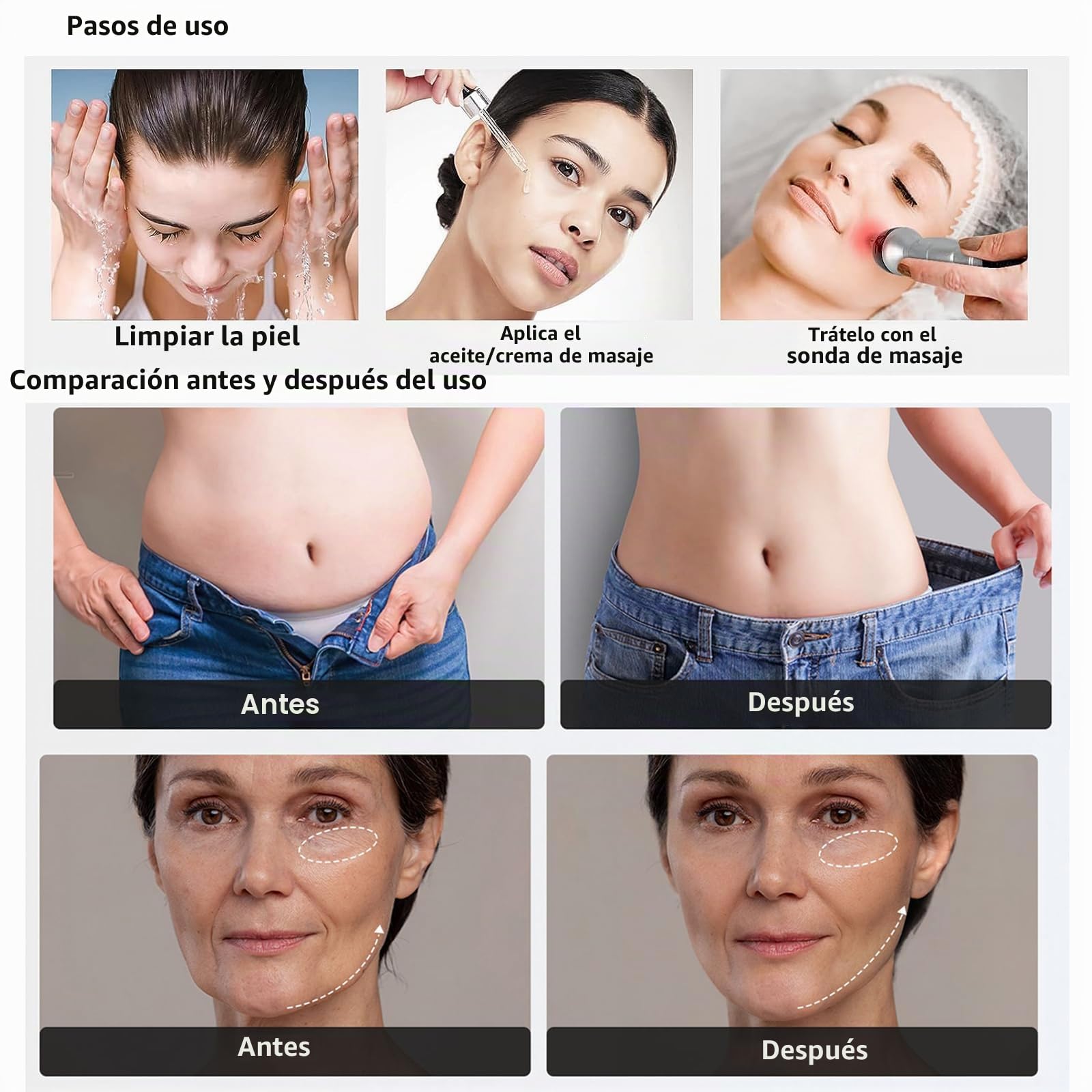 4 En 1 Cavitacion y Radiofrecuencia Corporal, 40k Radiofrecuencia Facial Y Corporal, Masajeador Anticelulitico Reductor Para Casa, Máquina De Adelgazamiento Ultrasónica