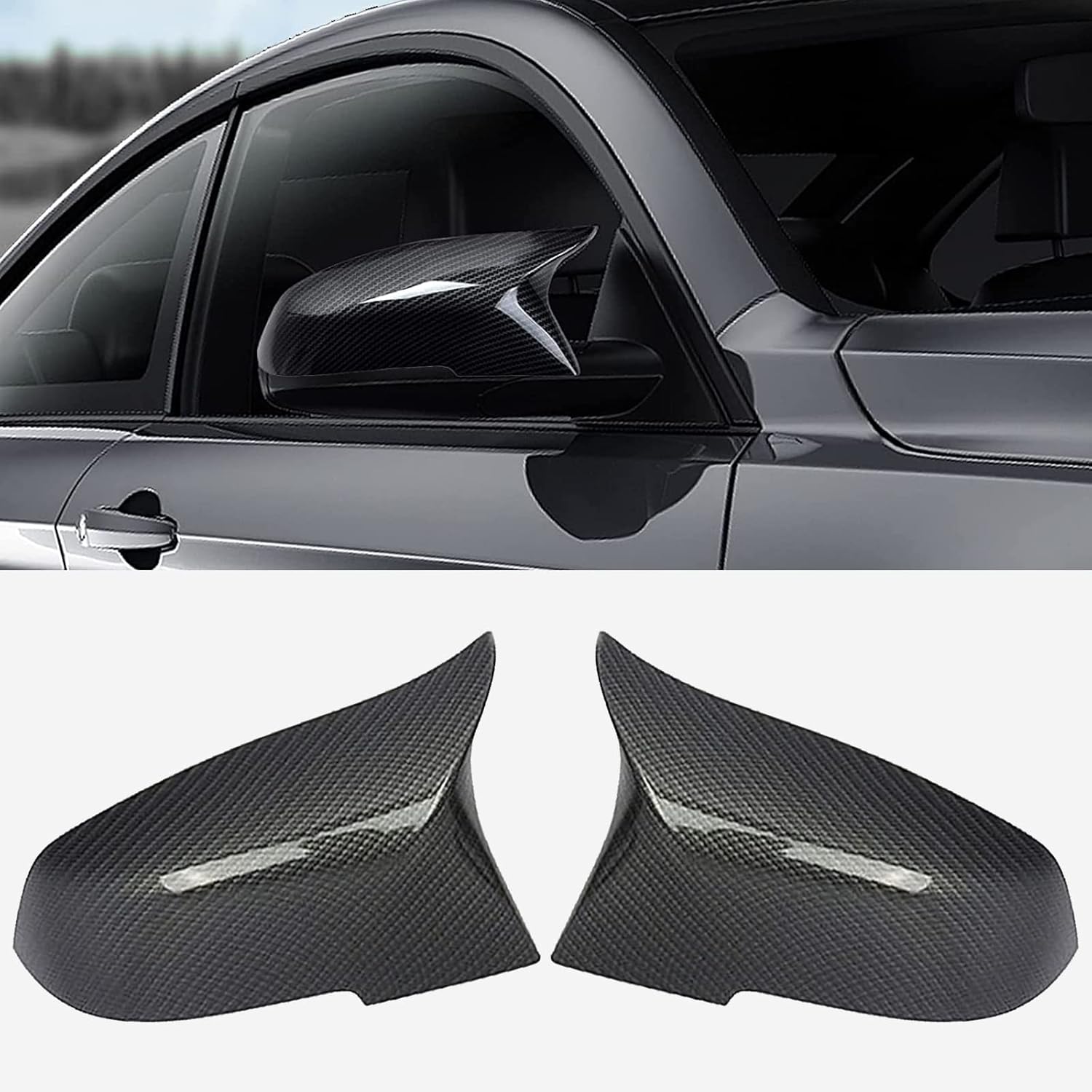 1 Pair Car Wing Mirror Covers Cap, Replacement Rearview Side Mirror Covers Trim,for BMW 5
