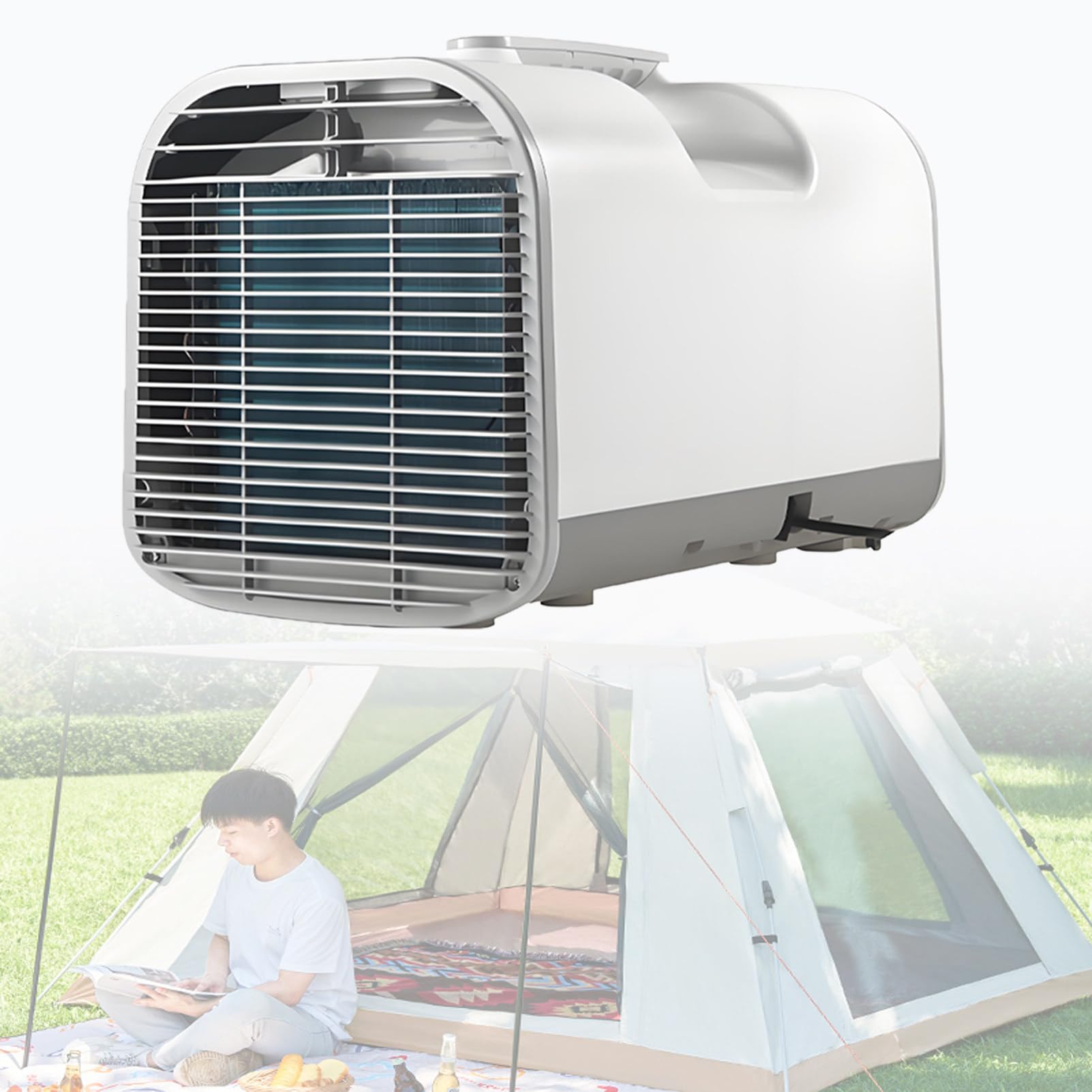 Ofyphth 5100BTU Portable Tent Air Conditioner for Camping, 400W Consumption Quiet Small Tent AC Unit Coolings up to 139 Sq. Ft. for Camping, Truck, RV, Van, Car Cooling, Outdoor or Indoor Use. S02