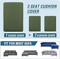 Vista 78 de H.VERSAILTEX 2025 New Sectional Couch Covers 8 Pieces Stretch Sofa Covers for Sectional Sofa Set Separate L Shaped Couch Cover for Both Left/Right
