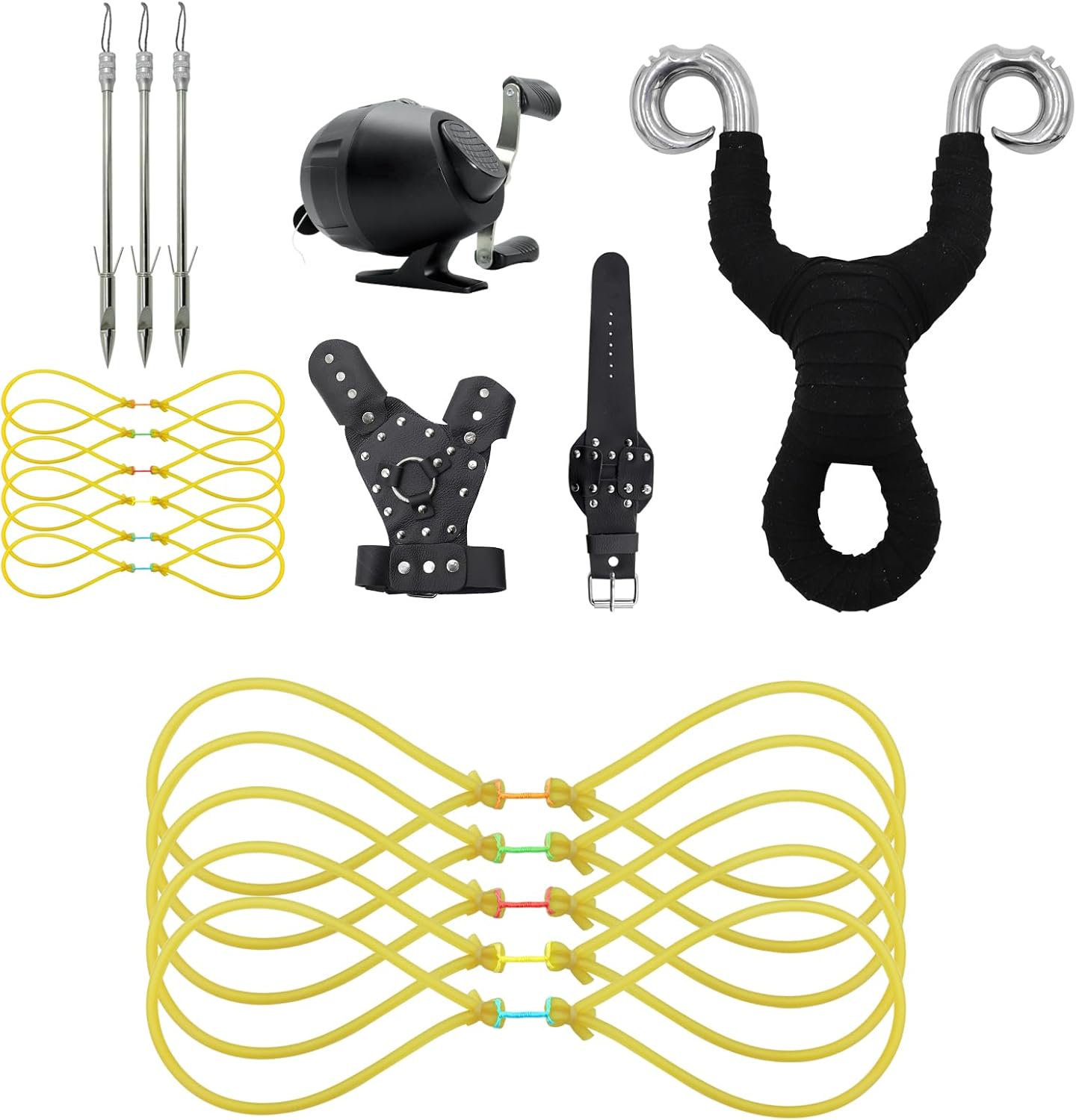 Fishing Slingshot Kit with 5pcs Fishing Slingshot Tube Rubber Bands