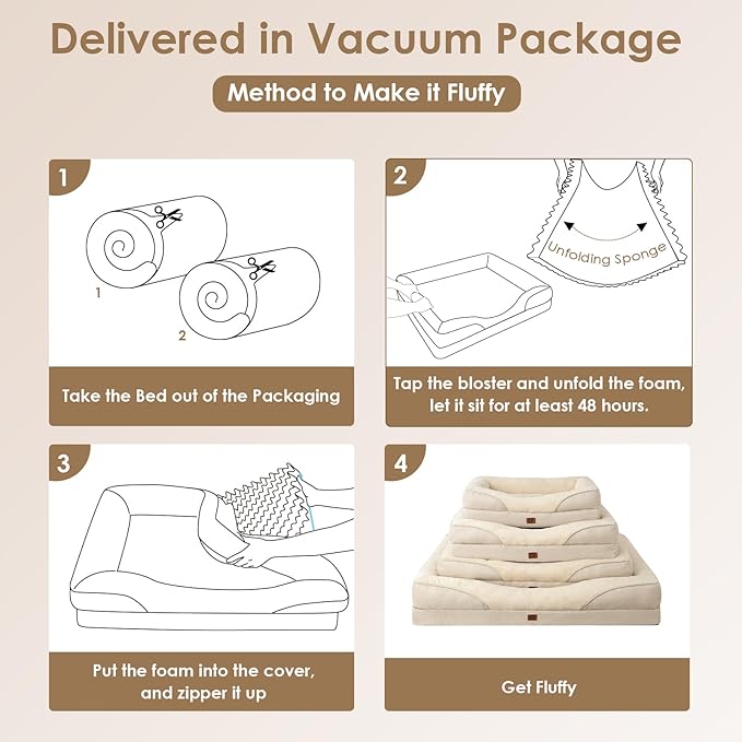 Cama Ortopédica para Perro Grande 42x30x7.5 pulgadas Lavable miniatura 7