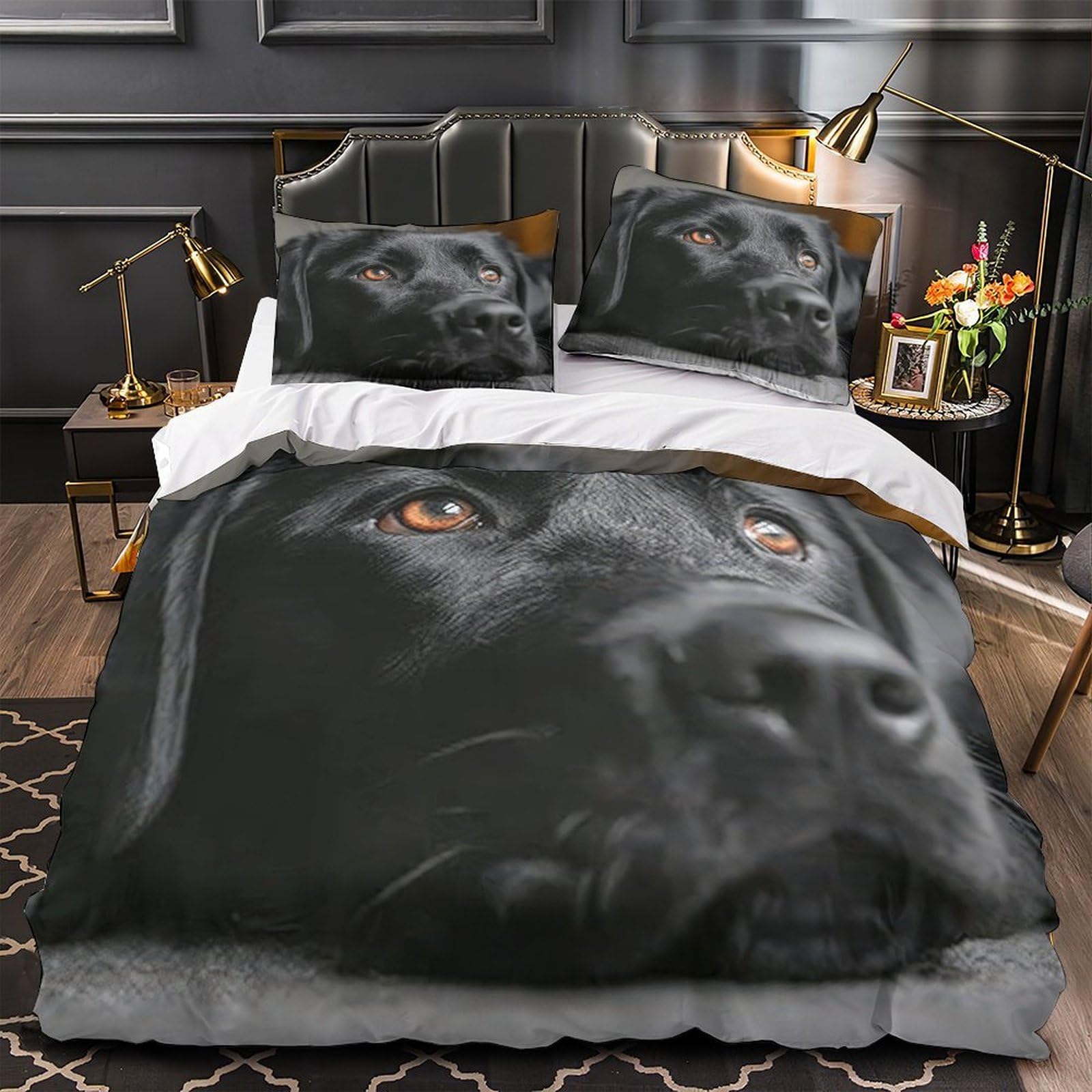 Parure de lit ours housse de couette king 220x240 en microfibre pour chambre ado