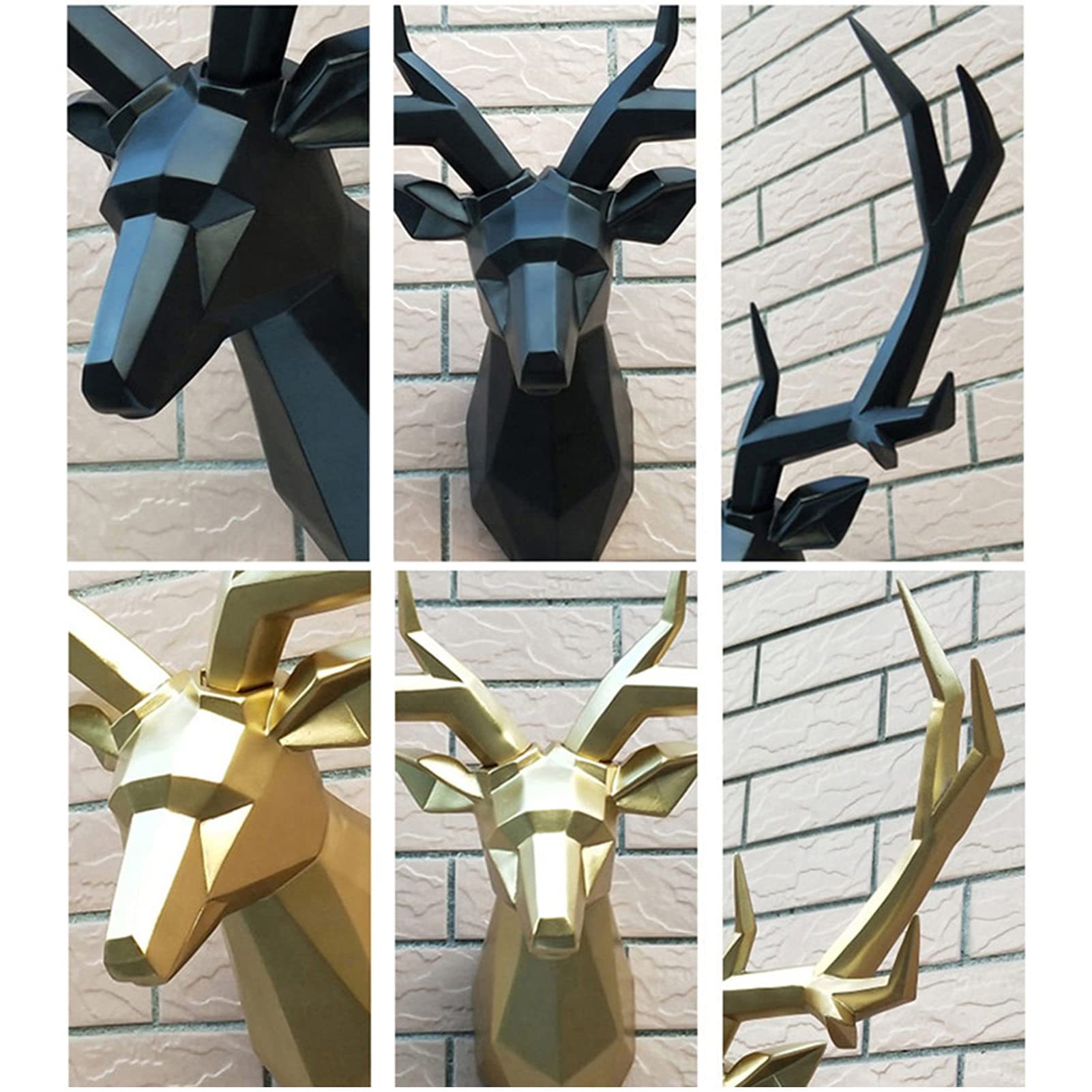 Lot De 5 Têtes D'animaux Factices Pour Déco Murale – Cerf Et Autres, Style Trophée, Neuves