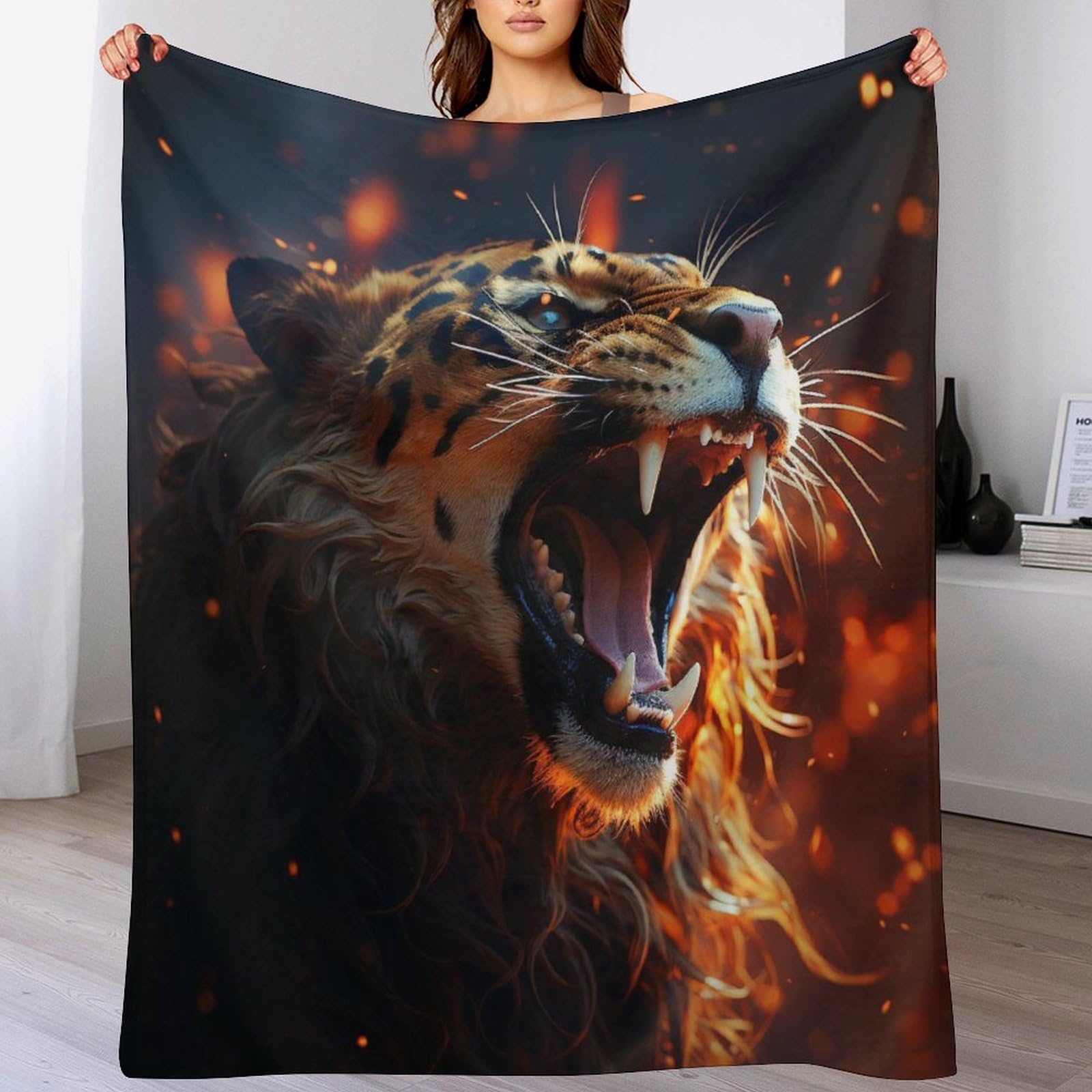 Couverture léopard en flanelle 130x180 cm pour lit et canapé