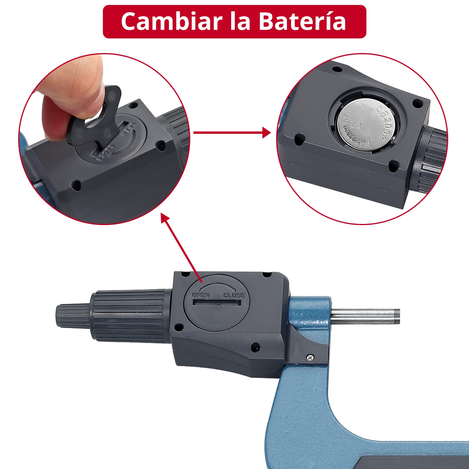 XUNTOP Micrómetro Digital 2-3 "/ 50-75 mm Micrómetro Digital de Alta Precisión LCD con Apagado Automático 0.00005"/0.001mm Micrómetro Mecánico Exteriores Calibre Electrónic de Acero Inoxidable