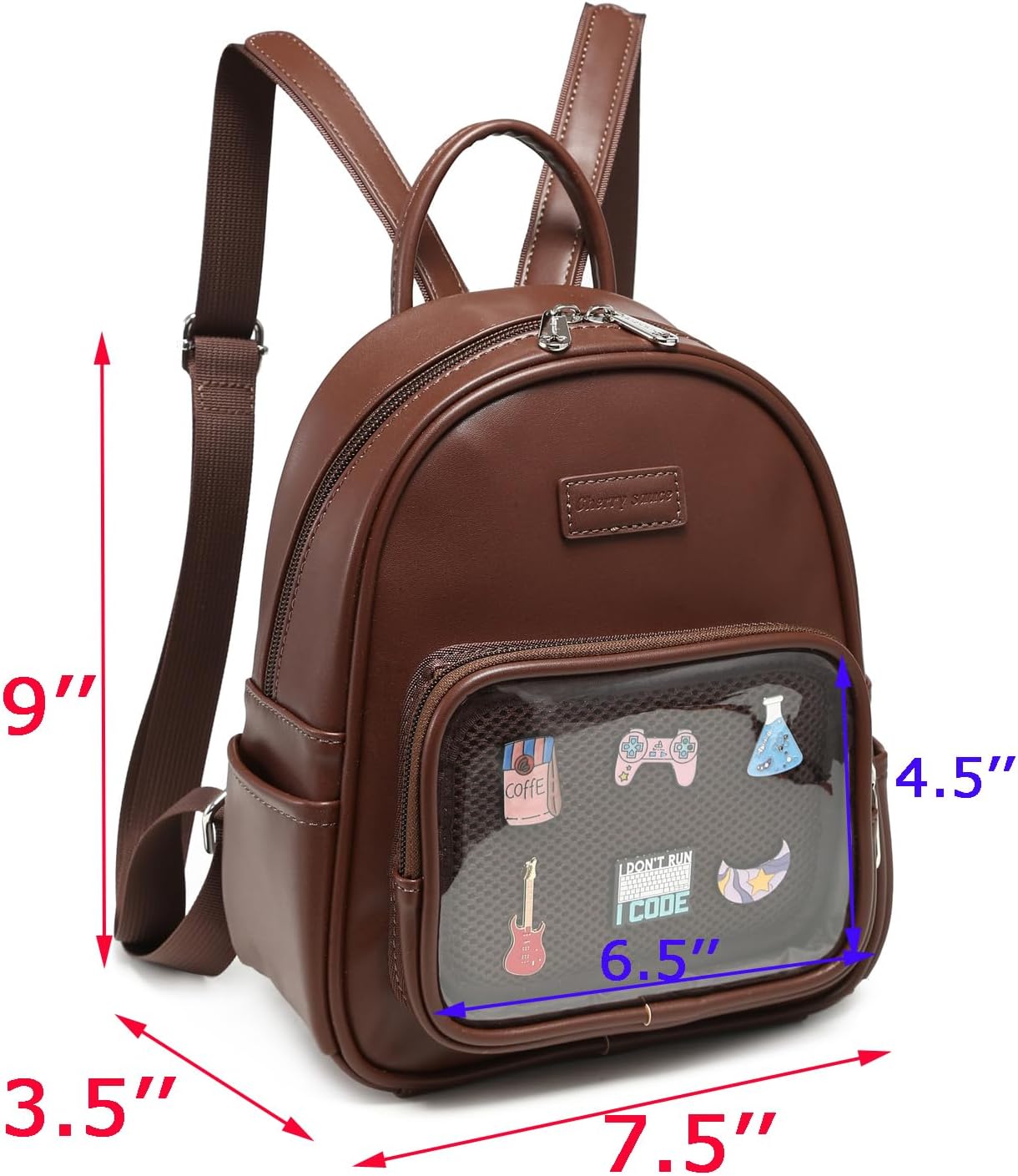 RAINBOW SMILE Kawaii Ita Bag - Clear Window Pin Display Backpack Purse for Anime Pins Display