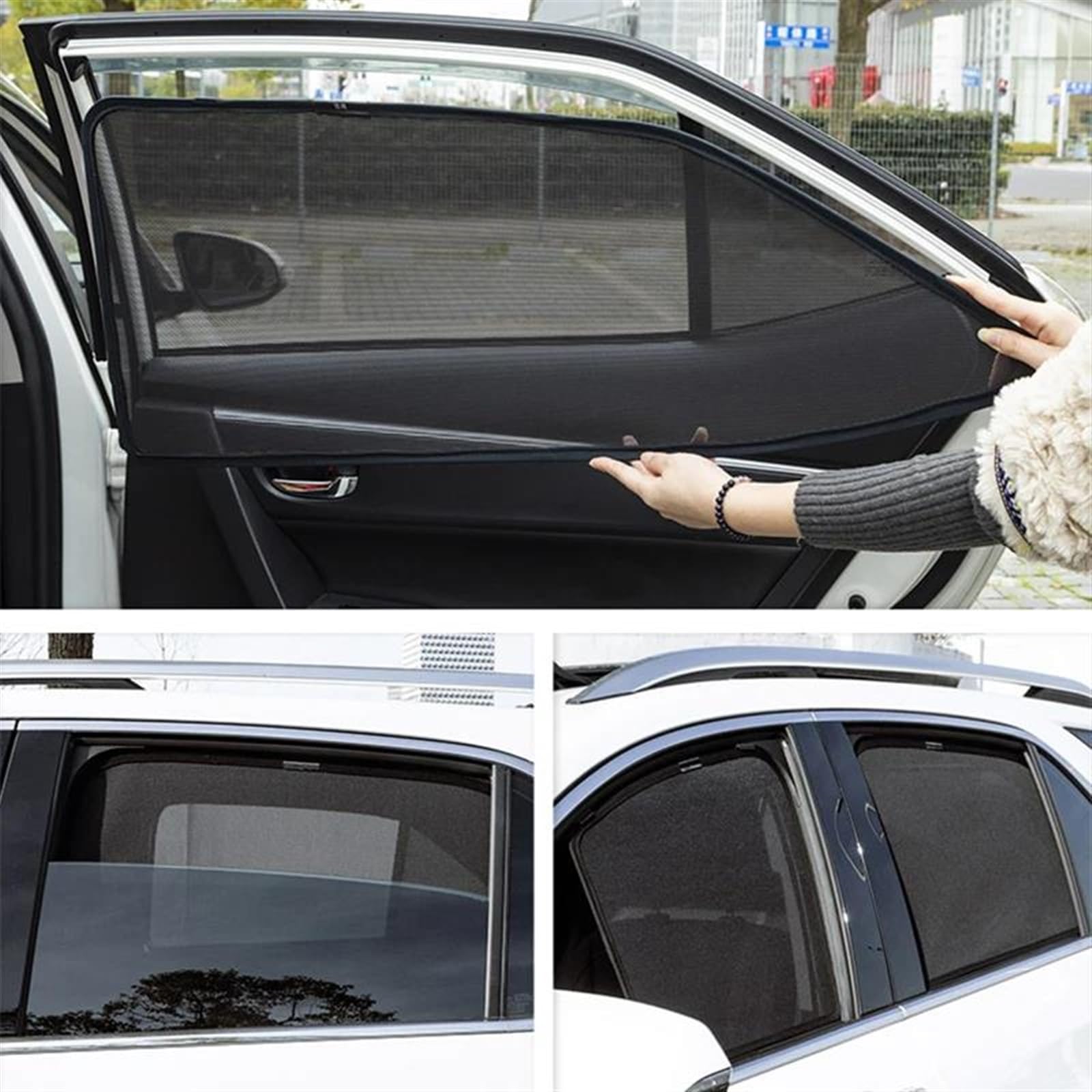 Parasol Coche Delantero para Toyota para RAV4 para XA40 2012-2018 Parasol Magnético para Coche, Parabrisas, Cortina, Parasol para Ventana Trasera Lateral De Bebé sombrilla de Coche(2PCS Triangular)