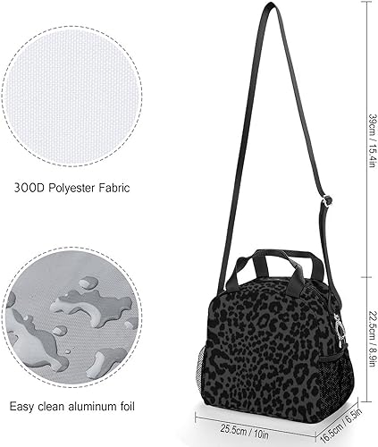 Miniatura 2 de JZDACH Bolsa de almuerzo para mujeres y hombres, lonchera aislada para oficina, trabajo, picnic, playa, correa de hombro ajustable (gris oscuro,