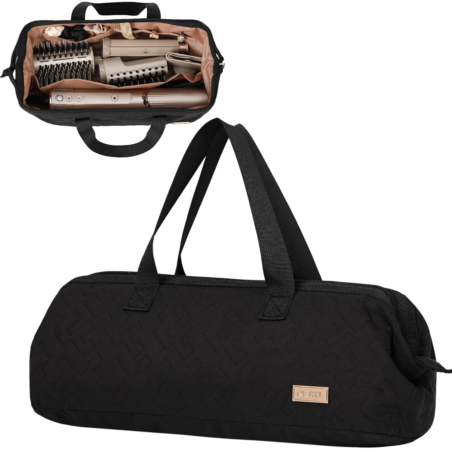 NISHEL Hair Tools Travel Carrying Bag Portable Hair Air Wrap Dryer Case Hair Dryer Curling Iron Airstraight Attachment