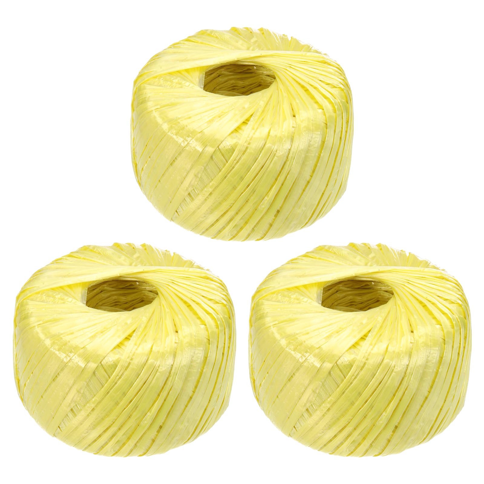 sourcing map 3 Rolls Polyester Nylon Plastic Rope Twine, 100m/328ft Nylon Cord Household Bundled Polypropylene Twine Yarn for Household Gardening Tying Binding Garden Crafts, Yellow โ image 1