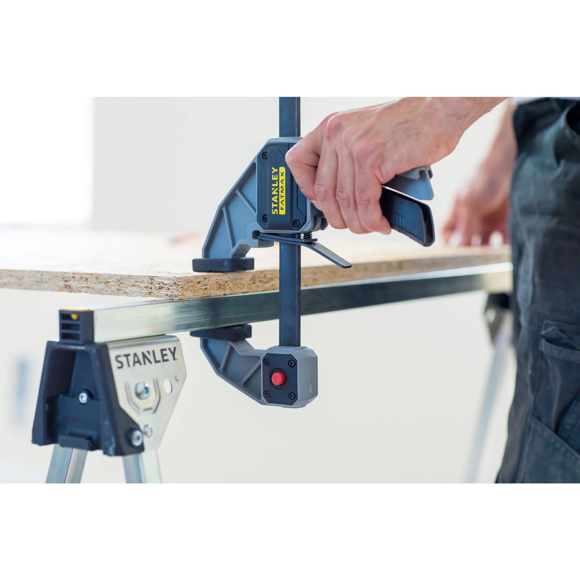Stanley STST81337-1 Unterstellbock-Paar aus Metall Höhe 736mm belastbar bis 340 kg, Silber, Multicolor