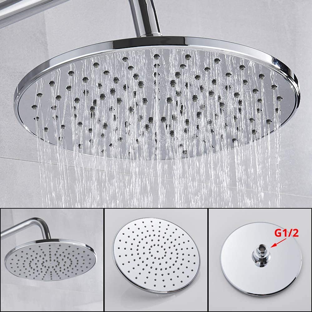 System prysznicowy Bateria łazienkowa Chrome Deszczownica Głowica termostatyczna do wanny Ścienna wanna Prysznic Mixer Tap Bateria prysznicowa Zestaw prysznicowy, Termostatyczny czarny