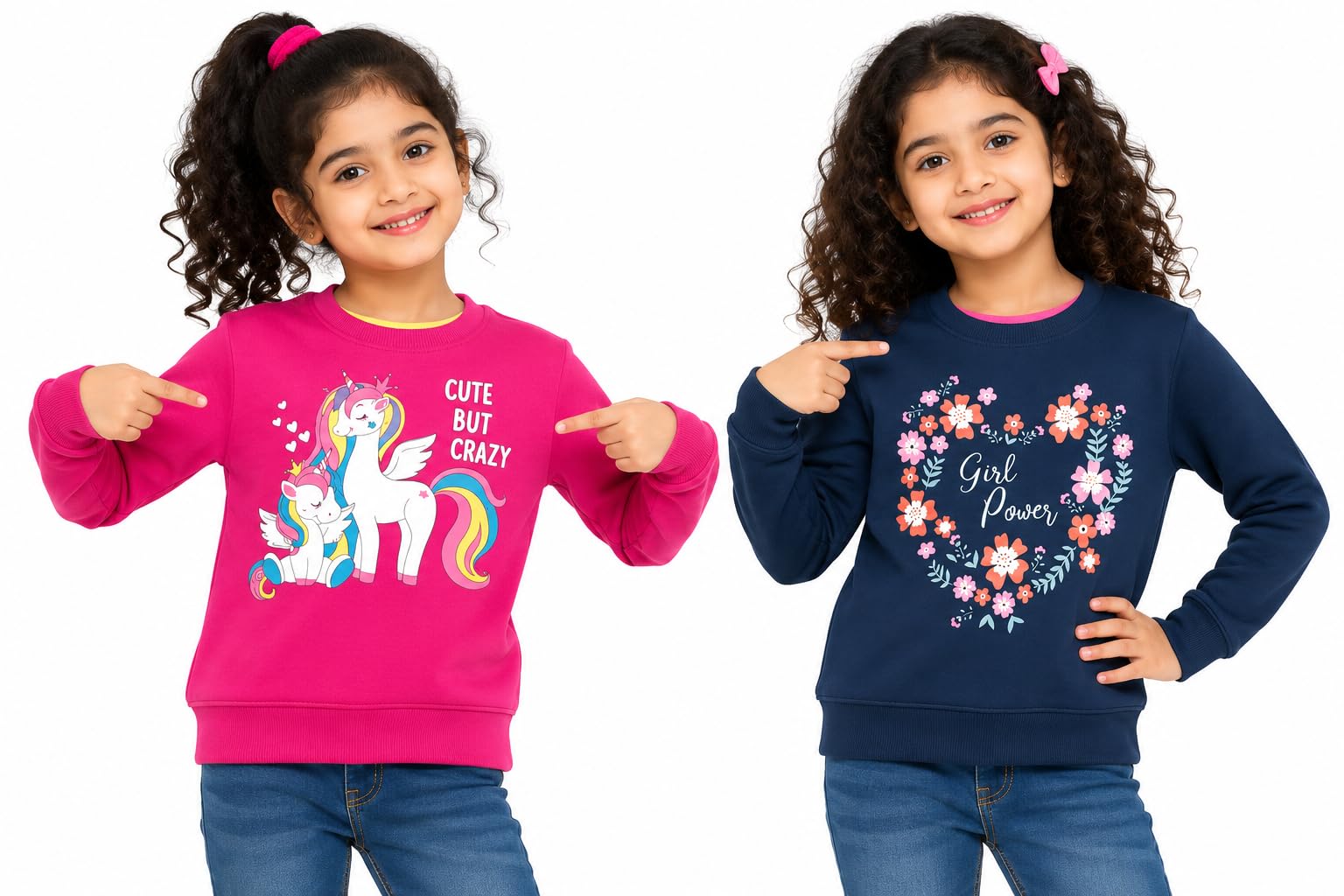 NammaBaby Sudadera de algodón con cuello redondo para niñas