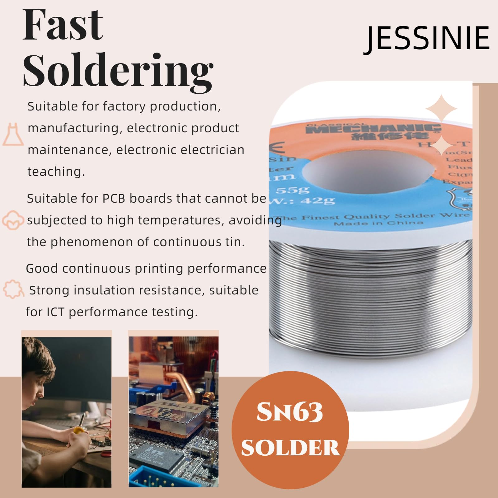 Ultra Thin Solder Wire 0.3mm Rosin Core Flux Lead Free Electronics Soldering Alloy Materials Sn99 Ag03 Cu07 Fast Melting Solder No Clean Unlead Rohs Tiny Electric Soldering Precision 001 30g