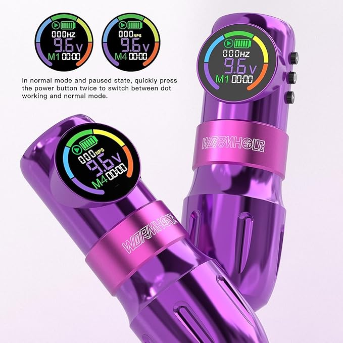 Kit Máquina Tatuar Rotativa Pen WTK369 con Pantalla LED y Ba miniatura 7