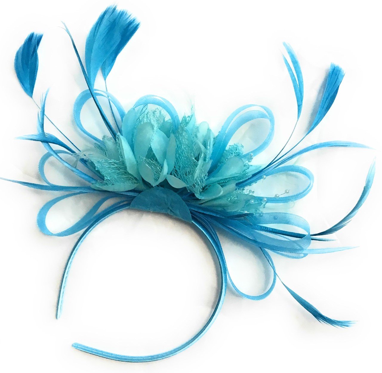 Light Turquoise Fascinator on Headband Alice Band UK Wedding  display picture 1