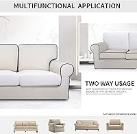 Vista 574 de Easy-Going Fundas Elásticas de 3 Piezas para Cojines de Sofá para Sofá Seccional Izquierdo/Derecho en Forma de L Chaise Lounge Funda de Asiento