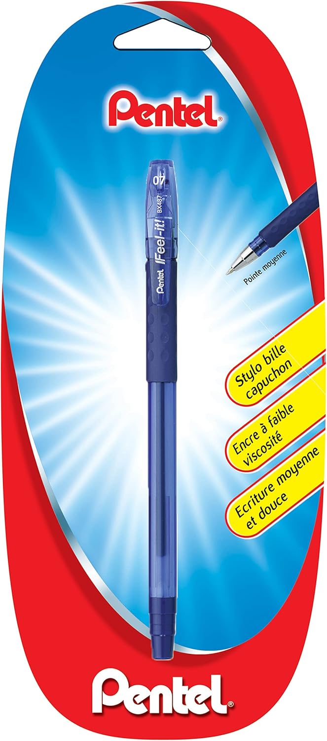 Lot De 10 Stylos BIC Cristal - Pointe Moyenne 1,0 Mm - Encre Bleue à Séchage Rapide - Parfait Pour L'école, Le Bureau, Les Listes