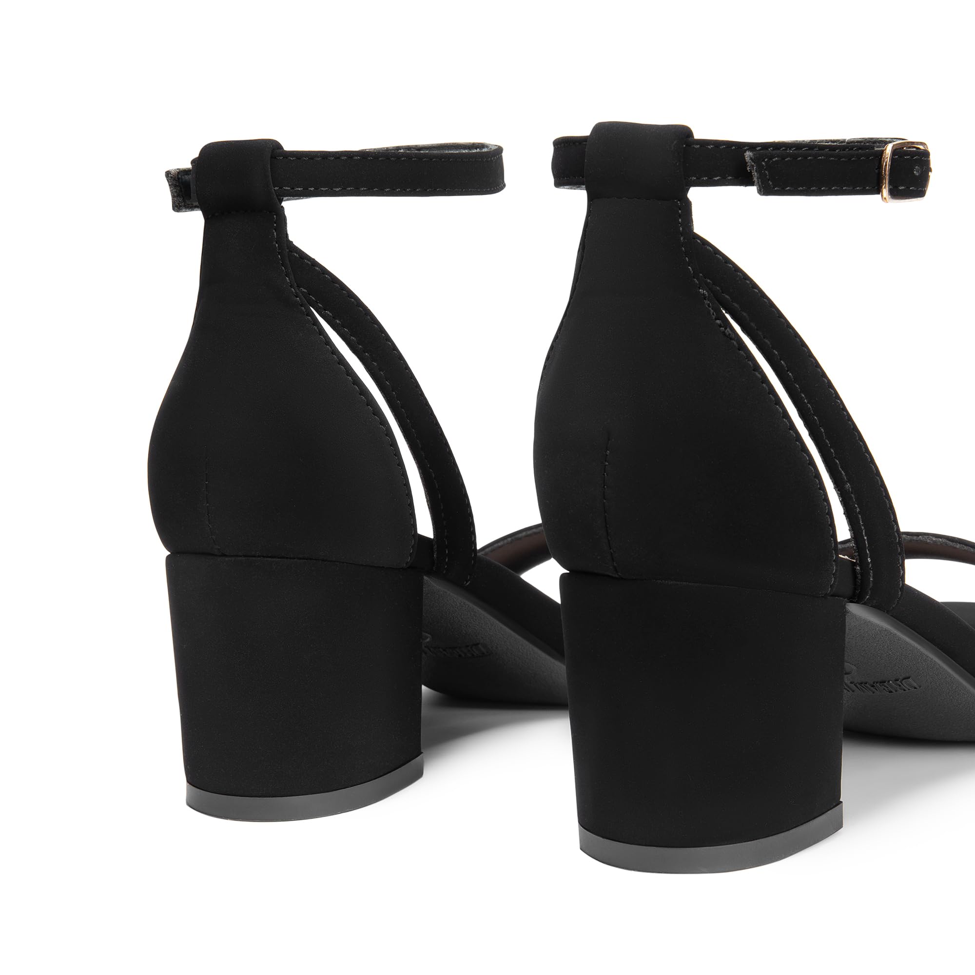 DREAM PAIRS Sandalias Tacon Ancho Bajo de 6cm con Plantilla Acolchada Comoda con Correa Tobillo para Boda Party Fiesta