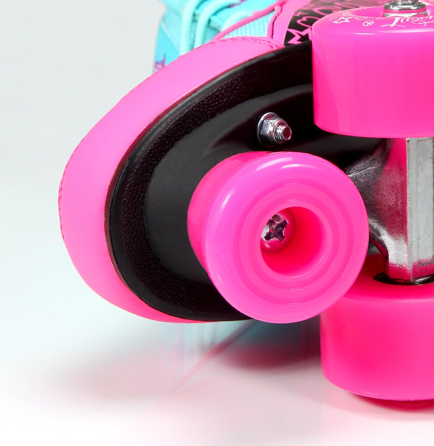 Kandy-Luscious Kids Roller Skates for Girls and Boys - Durable, Comfortable Children's Outdoor Roller Skates with Ankle Support & Fun Colorful Designs | Summer Days Teal and Pink | Size 6