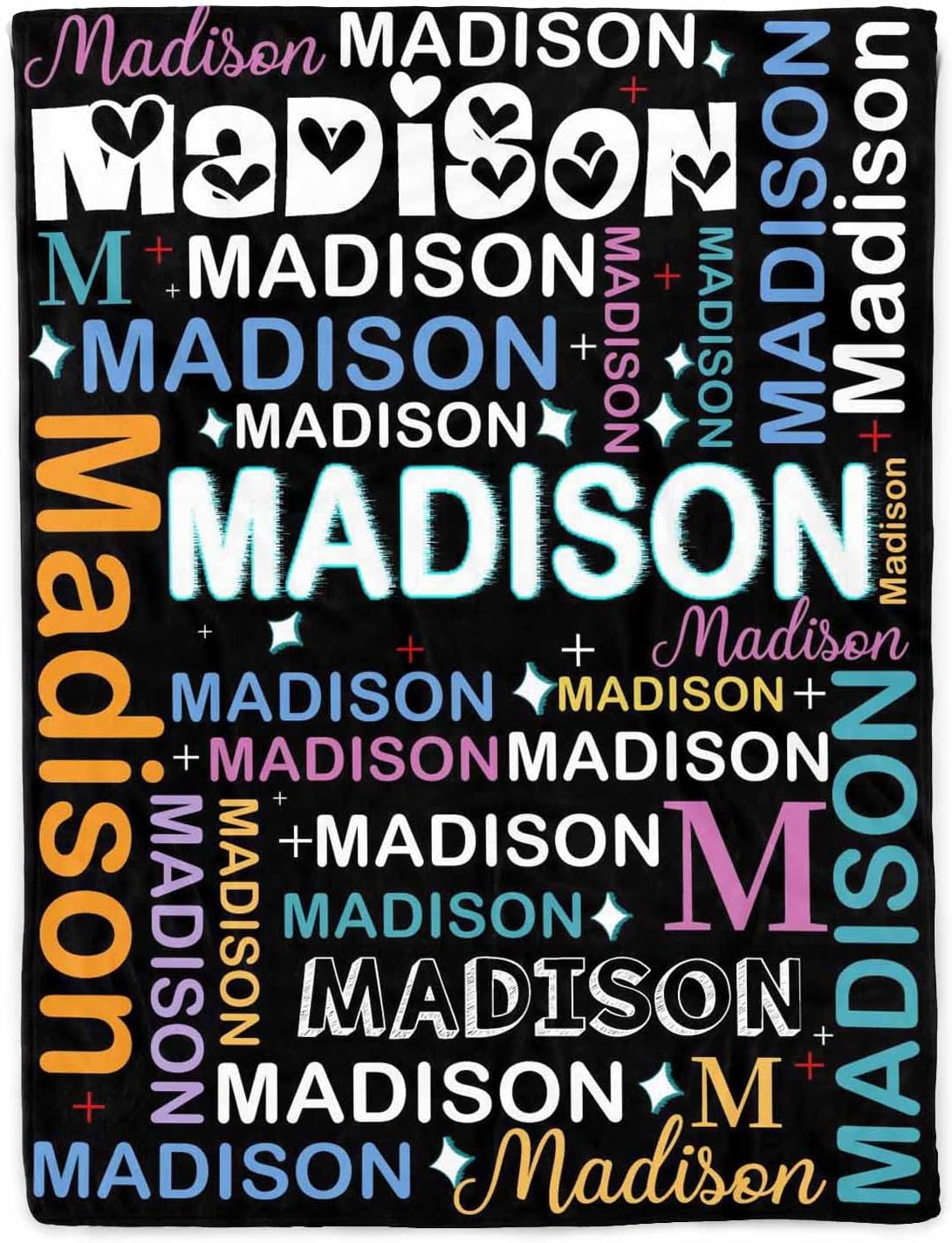 Artsadd Personalized Blanket for Kids Personalized Name Blanket Custom Throw Blanket with Name for Adult Funny Bed Blanket for Birthday Memorial Day Valentine's Day Gift 40x50