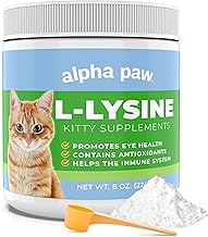 Alpha Paw - Human Grade for Pets - Cat Lysine Supplement - Extra Servings 5-10 Month Supply - Natural Lysine (8 Ounces/227 Grams)