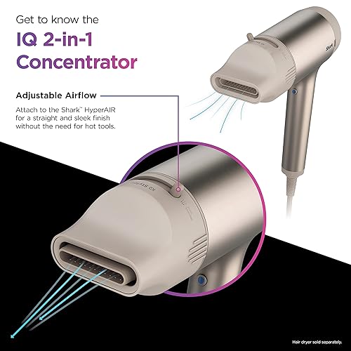 Miniatura 2 de Shark XSKHD121CA IQ Concentrador 2 en 1, boquilla de fijación preestablecida automática para secadores HyperAIR, herramienta de peinado, para