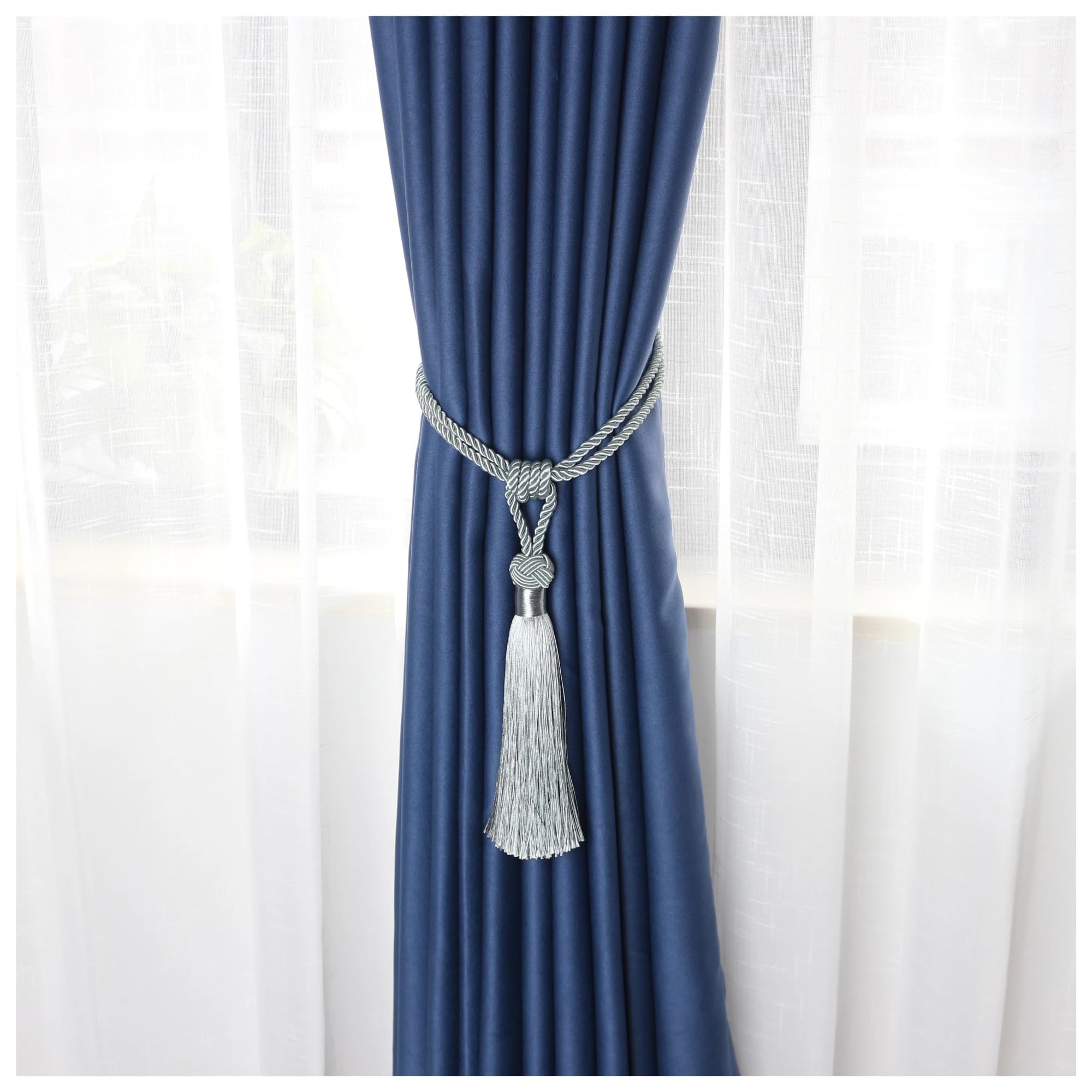 Décoration de rideau 1 embrasse de rideau avec pompon et brosse à franges, boucle à boule suspendue, corde, accessoires for rideaux, attache arrière, sangle, décoration de la maison Embrasse de rideau