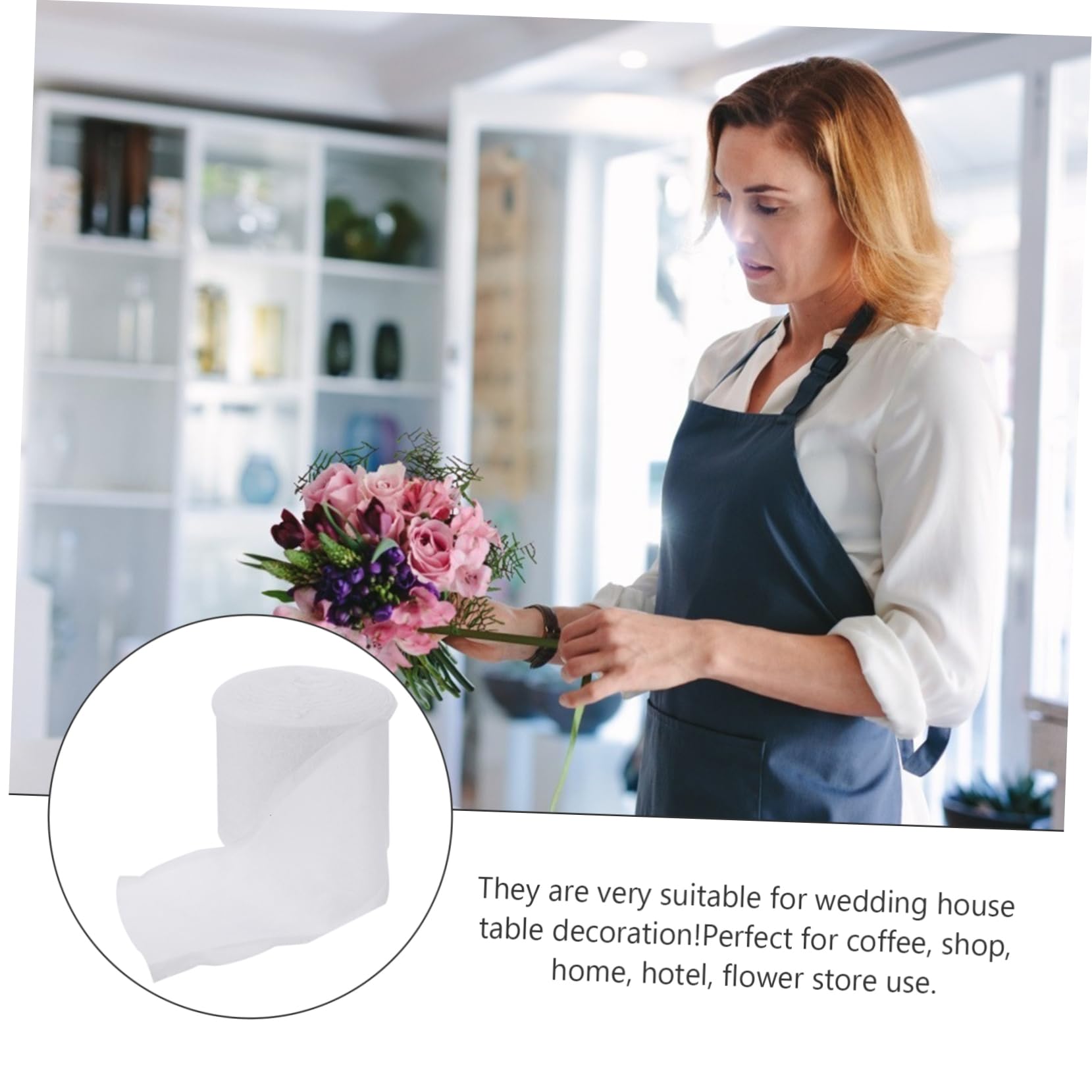 Milisten Cotton Wrap for Flower Bouquets Water Retaining Professional Flower Wrapping Cotton