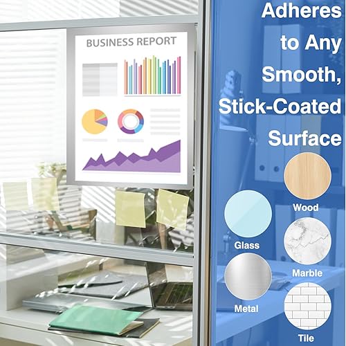 Miniatura 6 de Marco de 11 x 17 pulgadas para mostrar anuncios, carteles, póster, imagen, hecho de plástico PVC duradero y magnético fuerte, doble cara