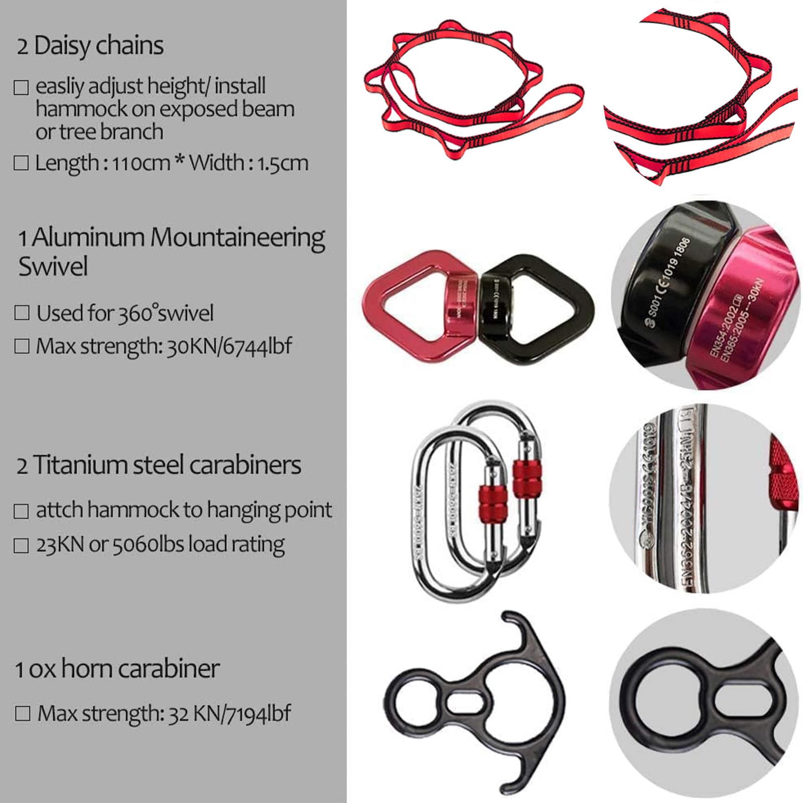 Set de Telas Aéreas DASKING - 5m/10m Telas Aéreas Premium para Yoga Aéreo con Herrajes