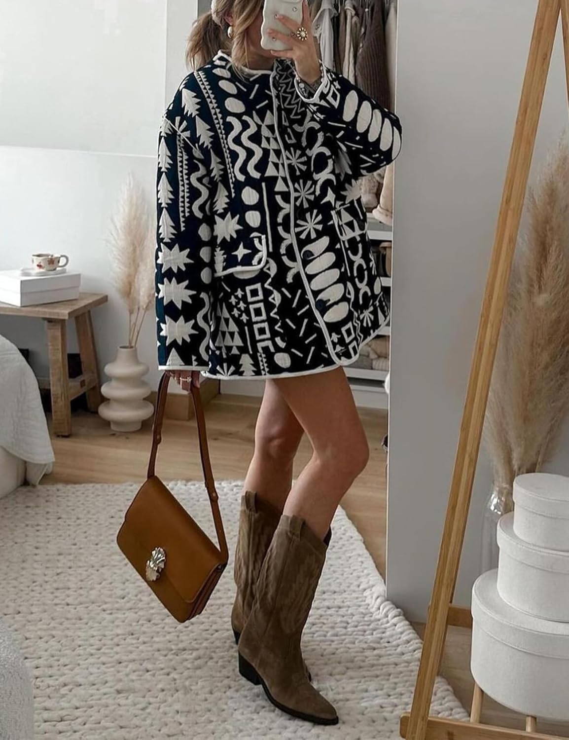 Trench-Coat matelassé à imprimé Floral écrasé pour Femme Veste rembourrée à imprimé Floral léger Veste Cardigan boutonnée Manteau d'hiver