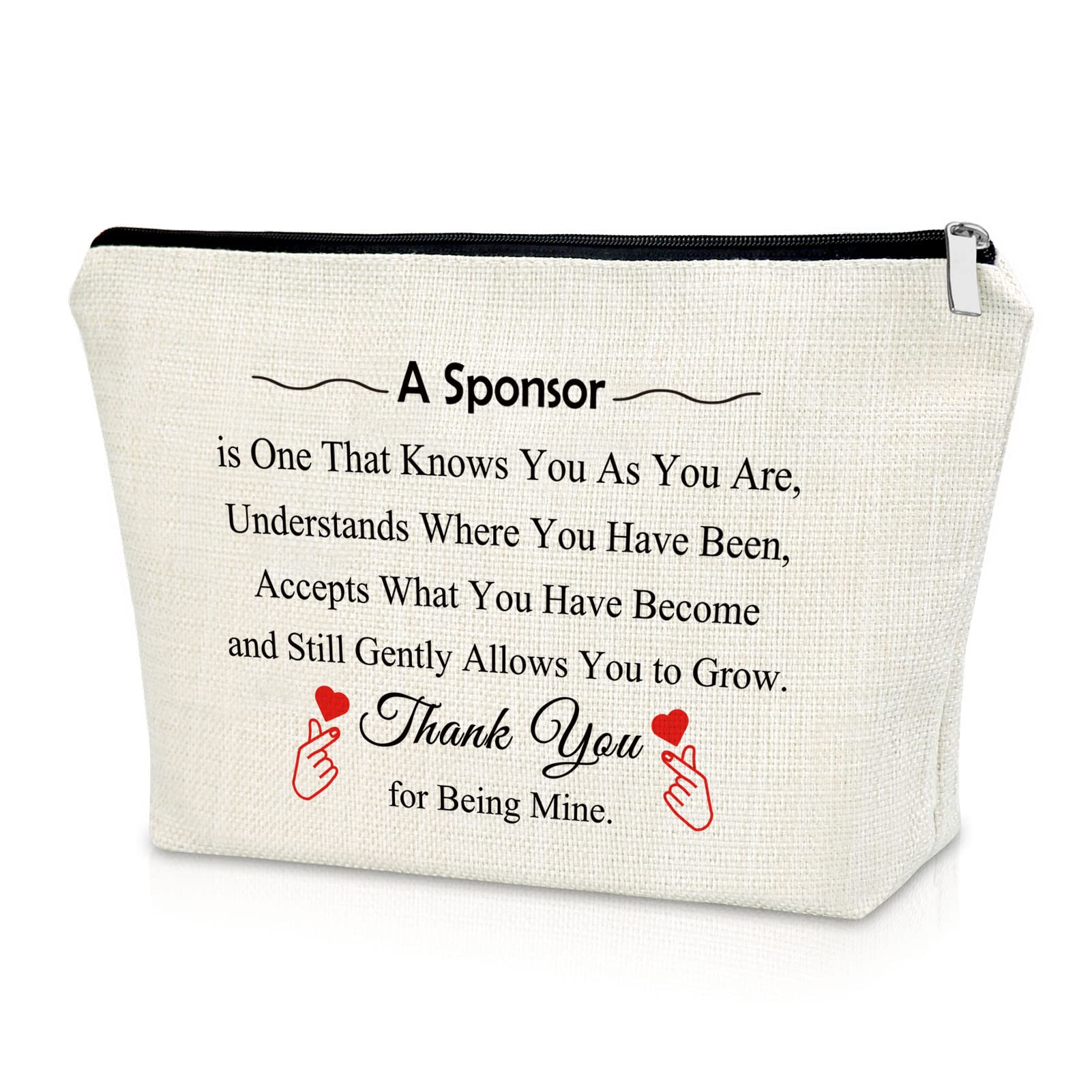 SazuwuSobriety Makeup Bag - Addiction Recovery Gift for Women - Sponsor Appreciation Cosmetic Bag - AA Thank You Travel Pouch for Birthday Christmas