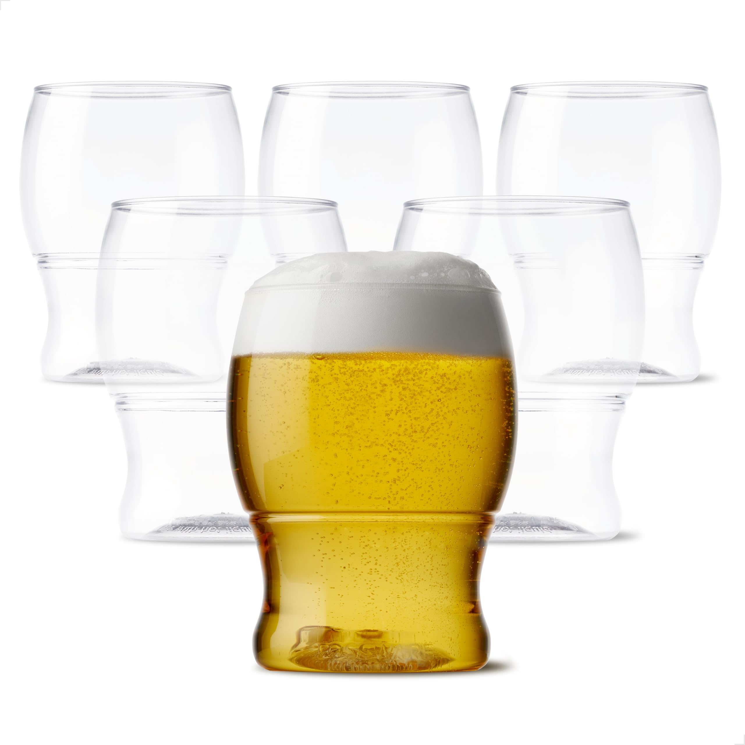 TOSSWARE POP 12oz Beer Glass Set of 48, Premium Quality, Recyclable, Unbreakable & Crystal Clear Plastic Beer Glasses